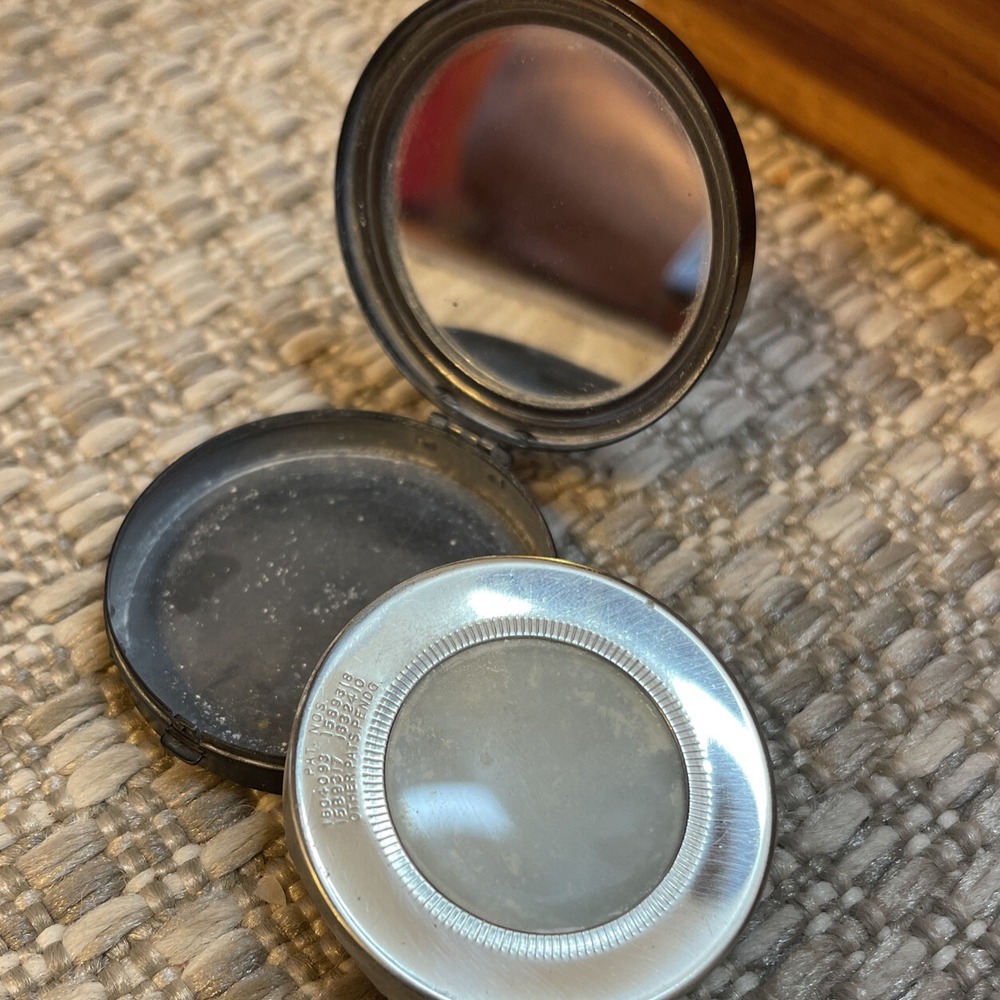 Vintage antique‎ Vivaudou compact good mirror 20's Enamel Floral - Picture 5 of 12